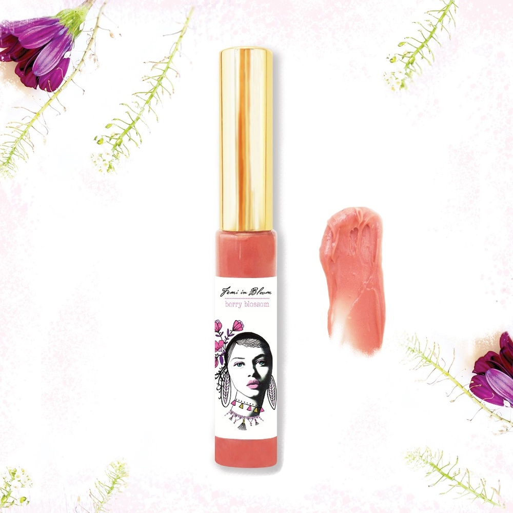 Berry Blossom Pink Sheer Glow Organic Lip Gloss Plumper Treatment
